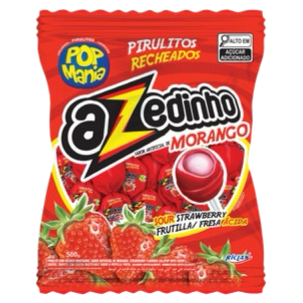 PIRULITO POP MANIA AZEDINHO MORANGO 9GX500G