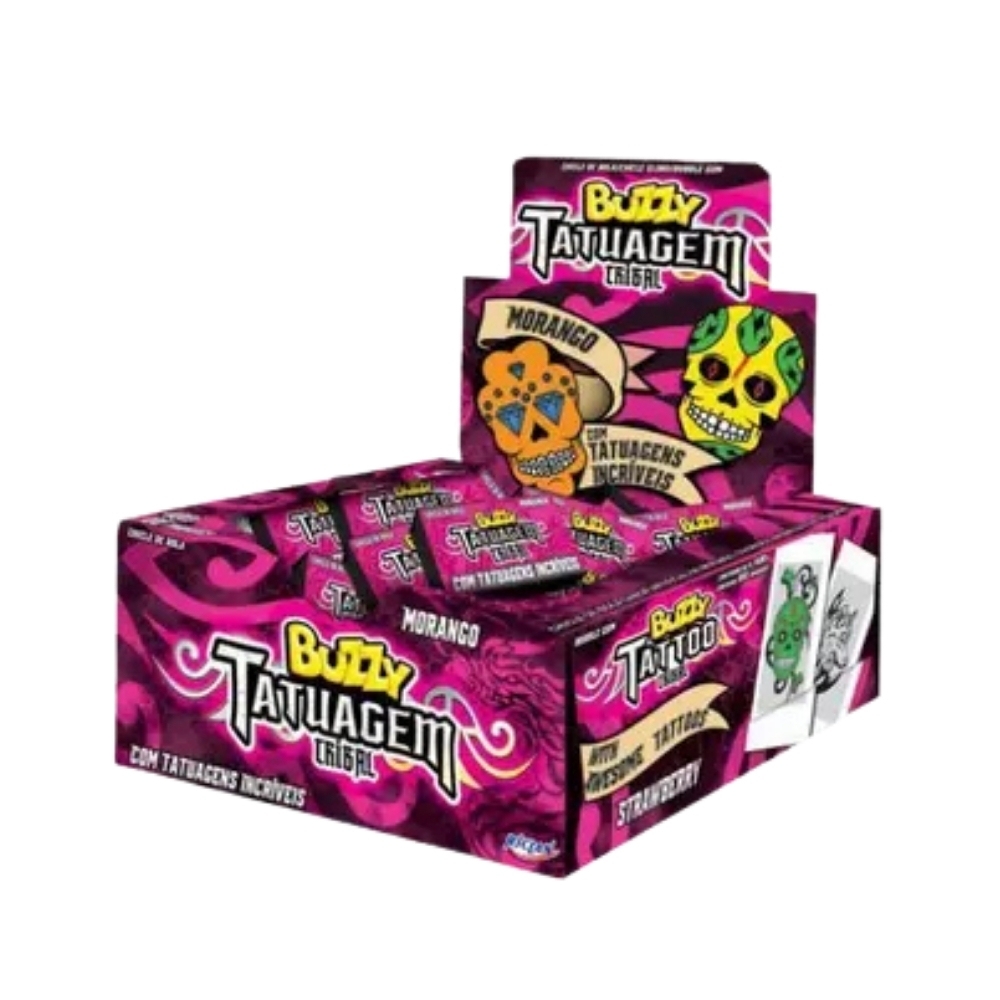CHICLE BUZZY TATTOO TRIBAL MORANGO 90 UN