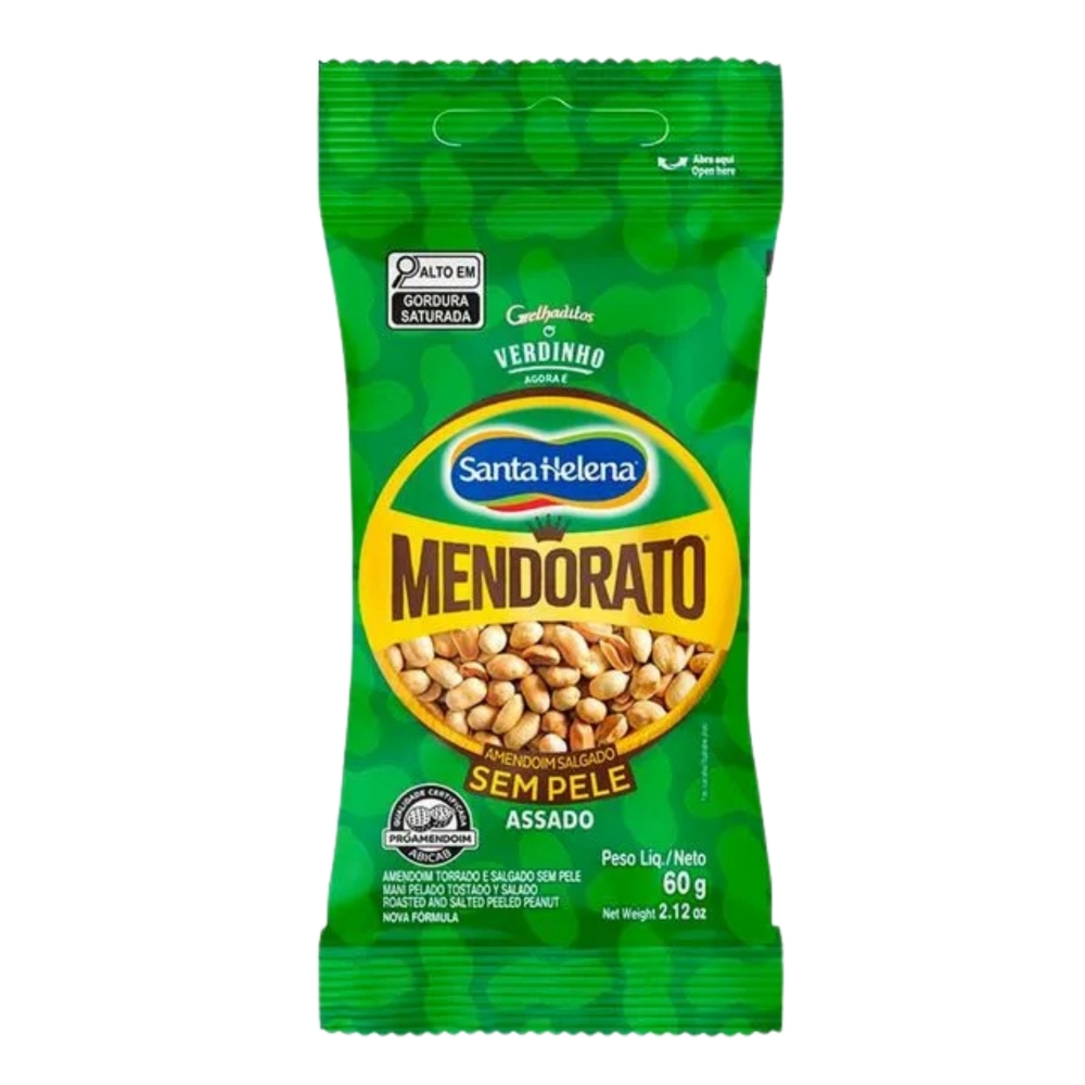 AMENDOIM SEM PELE SANTA HELENA 30X60G- MENDORATO